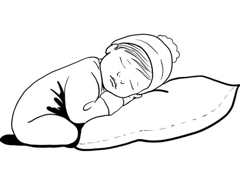 Baby Boy Sleeping Clipart Black And White