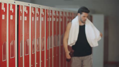 Tired Man Coming Into Dressing Room Workout Stock Footage Sbv 337562757