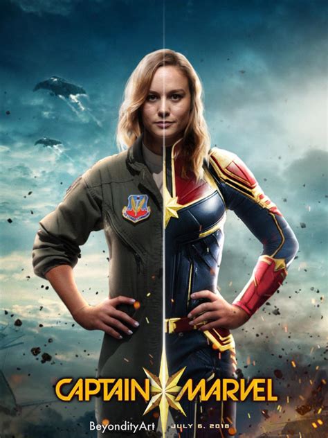 Brie Larson As Captain Marvel 2019 Poster By Beyondityart On Deviantart