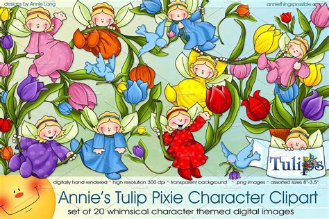Tulip Pixie Character Clipart Pre Designed Photoshop Graphics ~ Creative Market