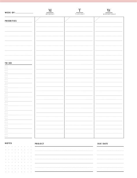 7 Day Schedule Template Printable Printable Templates