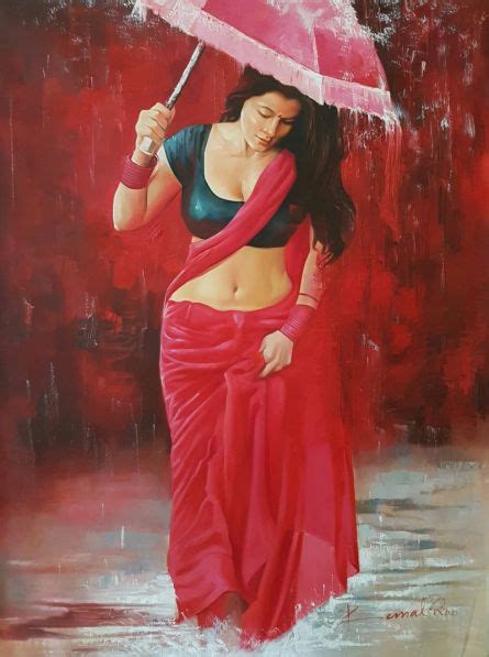 Baarish Painting By Kamal Rao Indian Art Paintings Indian Women Painting Sexy