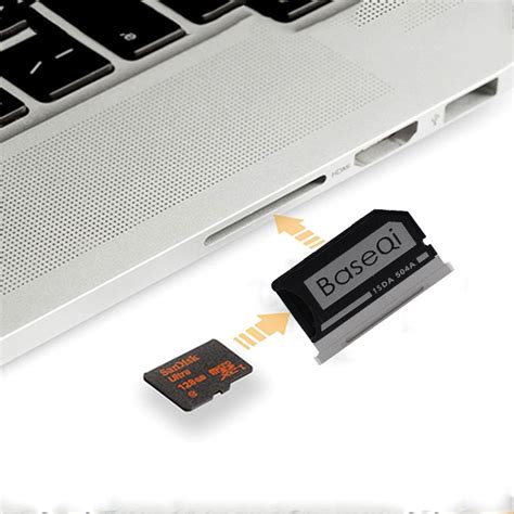 With these, your sd card flush with macbook pro or macbook air. BaseQi Aluminum Micro SD Adapter and Dust plug for MacBook Pro 15" Retina( iSDA504/503ASV) -in ...