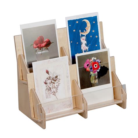 Tiered Countertop Greeting Card Rack In Birch Pywood Clear Solutions