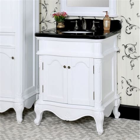 The vanity is topped with a glossy marble and includes a ceramic sink, but it's the abundance of if you're looking for a traditional wood vanity with just enough storage space for the essentials. Shop Traditional Style 30-inch White Finish Black Granite ...