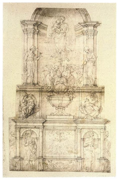 Project By Michelangelo For A Wall Tomb For Pope Julius Ii 1512 13