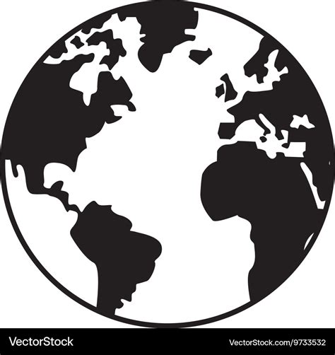 World Map Globe Earth Icon Royalty Free Vector Image
