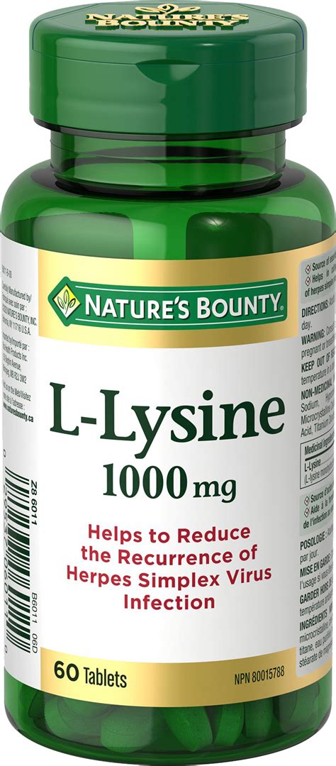 L Lysine 60 Tablets Made With Nestle