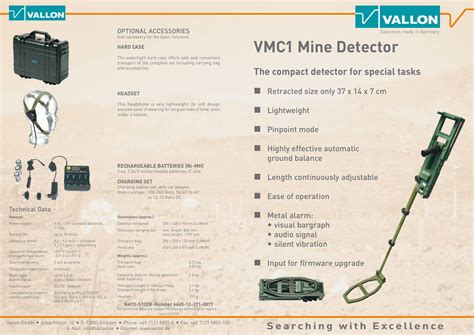 Vallon 8902310126 Display Metal Detector Vmc1 Electronic Unit 6665 12