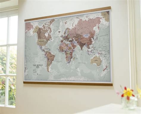 48x78 Huge World Contemporary Elite Wall Map Laminated Map Wall Mural