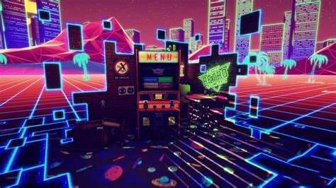 Wallpaper Arcade Synthwave Digital Art Video Games 1920x1080