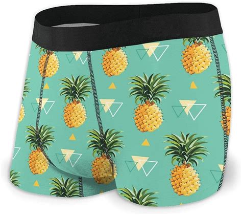 Jiupvi Pineapple Pattern Mens Boxer Briefs Underwear Underpants Stretch