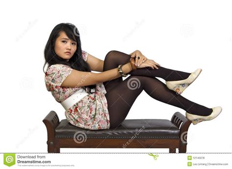 Model Sitting On Chair Stock Photo Image Of Shirt