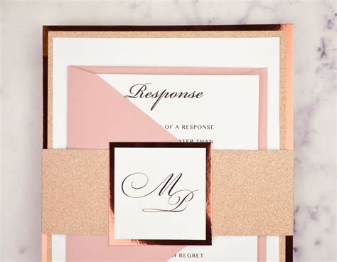 DIY Rose Gold Wedding Invitations - Cards & Pockets Design Idea ...