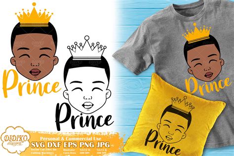 Download Black Boy Prince SVG #1 | Afro Boy with Crown SVG | DIDIKO ...