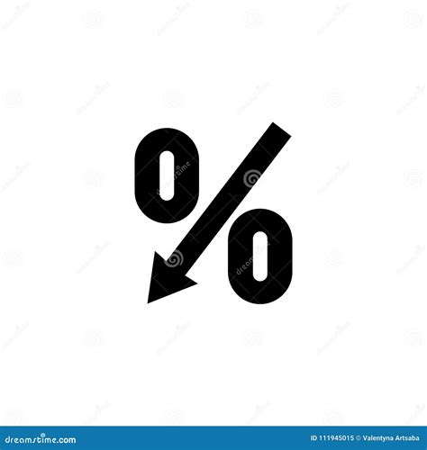 Percent Down Arrow Flat Vector Icon Stock Vector Illustration Of