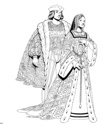 Medieval castle coloring pages source : renaissance clothing018.gif 1,239×1,381 pixels | Coloriage ...