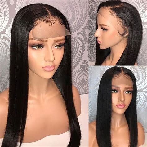 Straight Hd Lace Frontal Human Hair Wig Pre Plucked And Bleach Knots Lace Wig Brazilian
