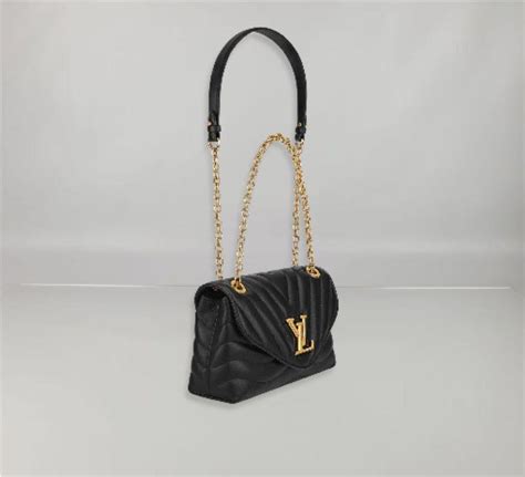 louis vuitton black smooth cowhide leather lv new wave chain bag for sale at 1stdibs louis