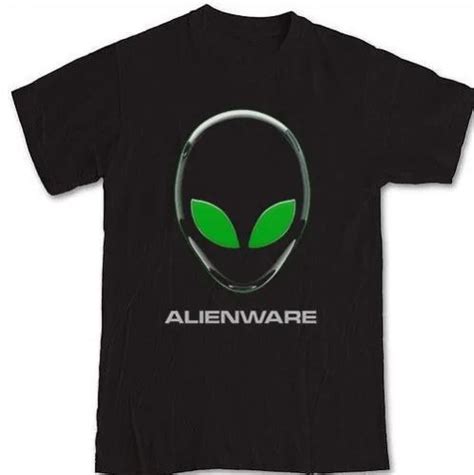 Plain T Shirts Crew Neck Short Alienware Logo Computer Gaming Laptop De