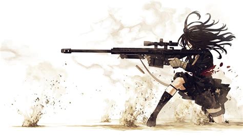 Anime Girl With Sniper Wallpapers Wallpaper Cave