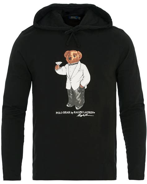 Shop polo ralph lauren closeout for men today! Polo Ralph Lauren Printed Bear Hoodie Polo Black hos ...