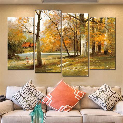 Modern Home Wall Art Decor Modular Picture Hd Printed Painting 4 Panel