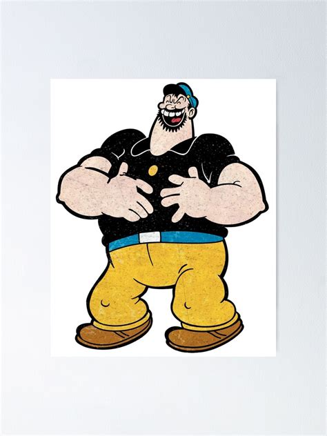 Bluto Laughing Classic 1930s Cartoon Character From Popeye Poster For