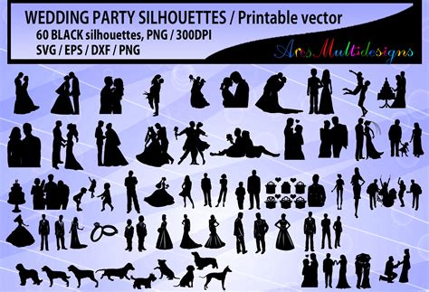 Wedding Silhouette Svg Wedding Party Silhouette 60 Image