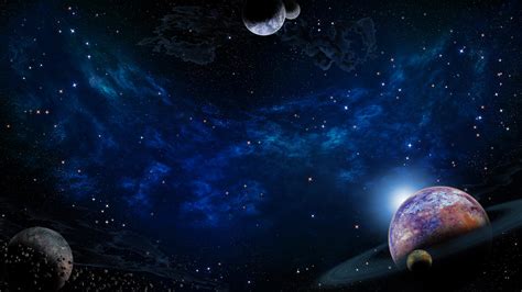 Starry Sky With Planets Wallpaper Backiee