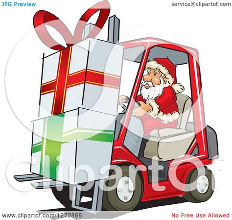 Sign up for deals, announcements and free resources! Clipart of Santa Claus Moving Big Christmas Gifts on a ...