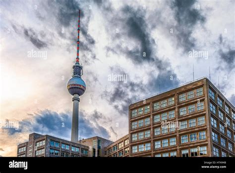 The Fernsehturm Is A Television Tower In Central Berlin Germany