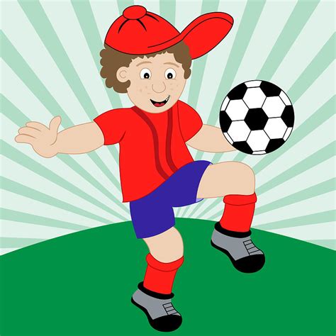Cartoon Child Playing Football Digital Art By Toots Hallam Fine Art