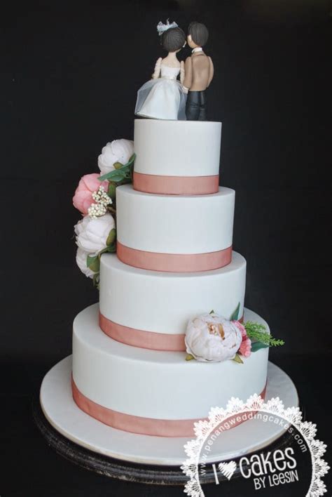 Penang Wedding Cakes By Leesin Peony Wedding Cake And Pot Of Rose Cake
