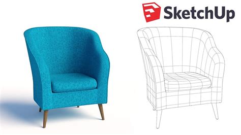 How To Model An Armchair With Subd Sketchup Tutorial Youtube