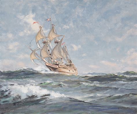 The Mayflower Ii At Sea Under Full Sail John Stobart 1929 2023