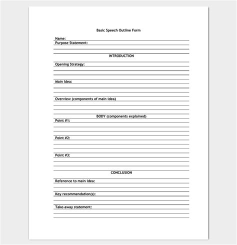 It takes advantage of word's heading styles outline tools make it easy to shuffle around topics, make subtopics, and mix in text to help all basic word commands work in outline view. Basic Speech Outline for PDF | Outline Templates - Create a Perfect Outline | Pinterest ...