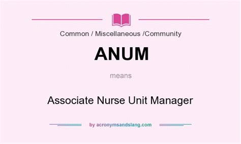 Anum Associate Nurse Unit Manager In Common Miscellaneous
