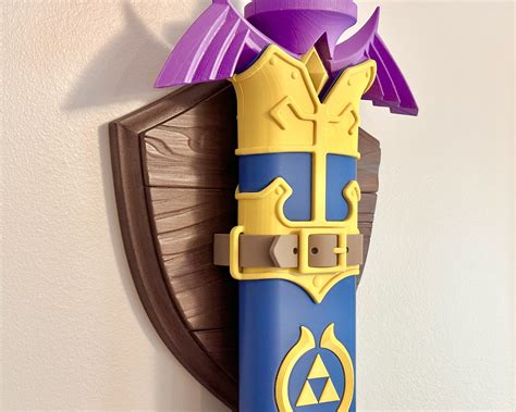 legend of zelda master sword and scabbard wall mount display botw totk full scale by