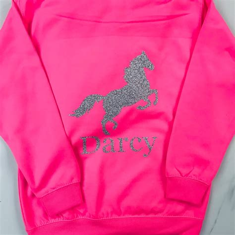 Personalised Hoodie Girlshorse Riding Hoodiehorse Ts For Etsy