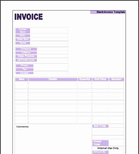 Fill In Invoice Template Free Blank Invoice Templates 20 Results