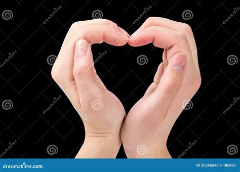 Two Hands Form A Heart Shape Stock Photo Image Of People Studio