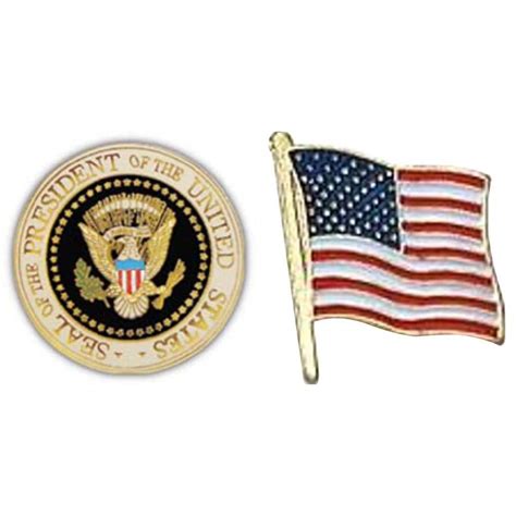 Usa Presidential Seal Pin 1 And Usa Flag Lapel Pin 78 X 34 Enamel