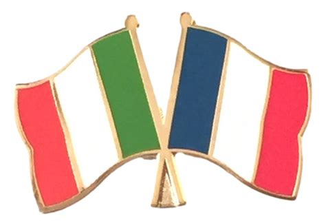 Italy And France Flags Friendship Courtesy Gold Plated Enamel Etsy Uk