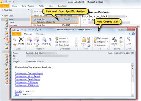 How To Auto Open All Incoming Emails From Specific Persons In Outlook
