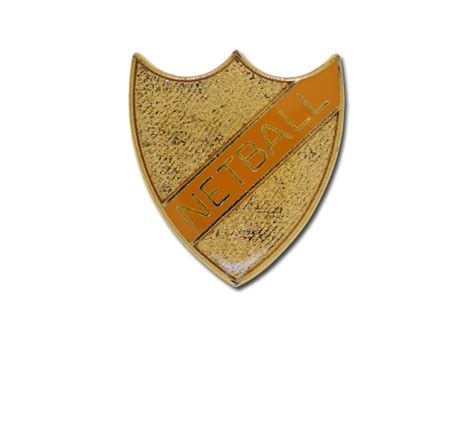 Netball Small Enamelled Stripe Shield Badge
