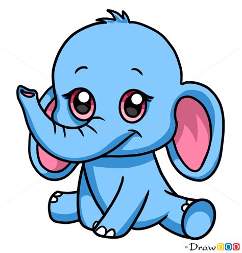 Cute Elephant Drawing How To Draw Cute Anime Animals