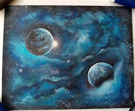 Space Painting Galaxy Painting Original Acrylic Painting On Etsy
