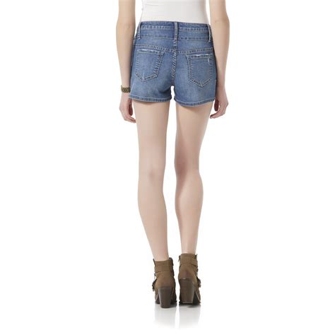 Bongo Juniors High Waist Distressed Denim Shorts