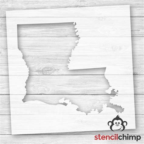Louisiana State Outline Stencil Louisiana Stencil New Etsy
